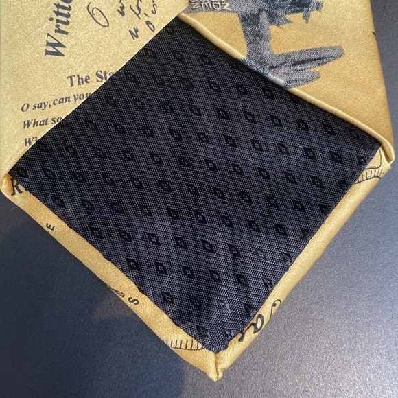 Museum of Artifacts Hand Made Silk Tie Star Spangled Banner National Anthem - Picture 5 of 7